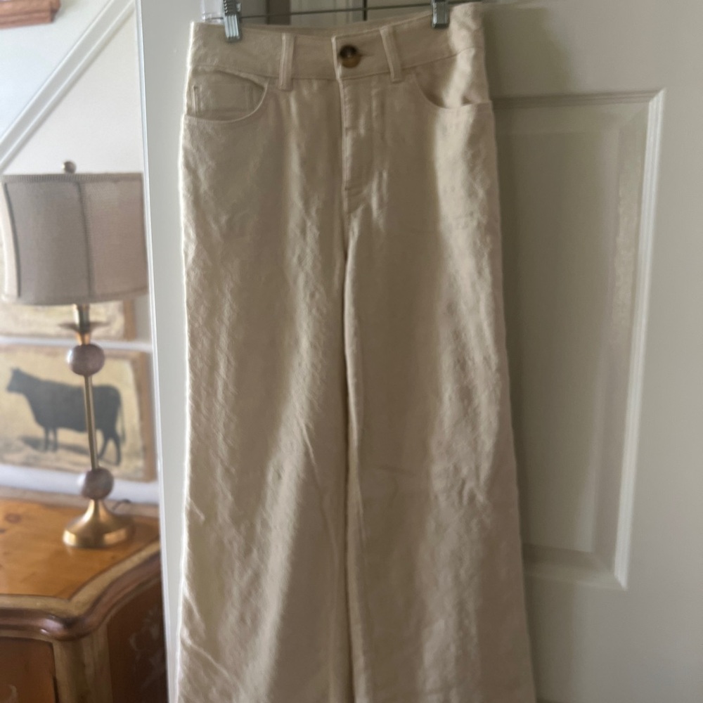 Pilcro Wide Leg Jeans in Light Beige